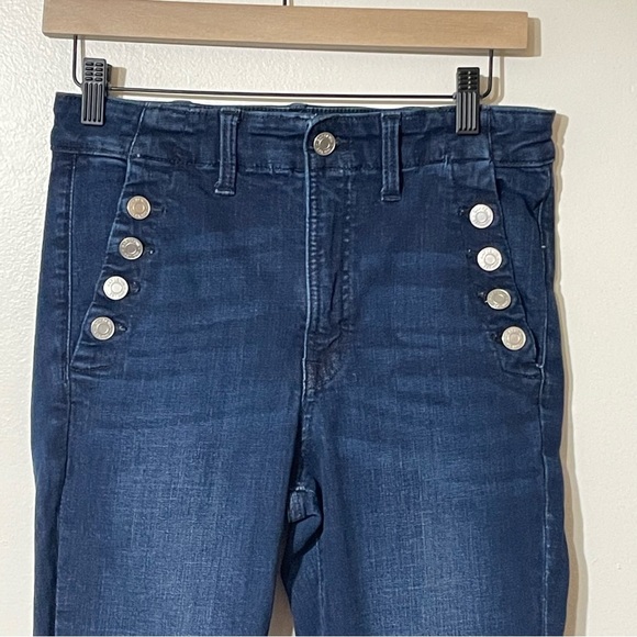 GAP High Rise Universal Legging Jeans With Button Pockets, Dark Blue, Size 10/30 - Picture 15 of 16